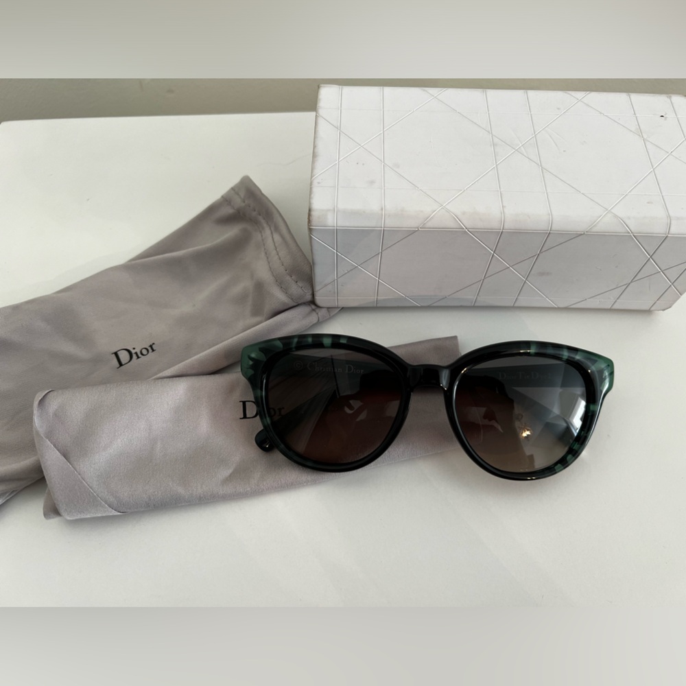 Dior cat eye sunglasses, grey and blue/green. Great condition.